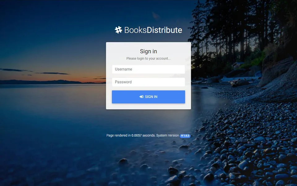 BooksDistribute sign-in screen